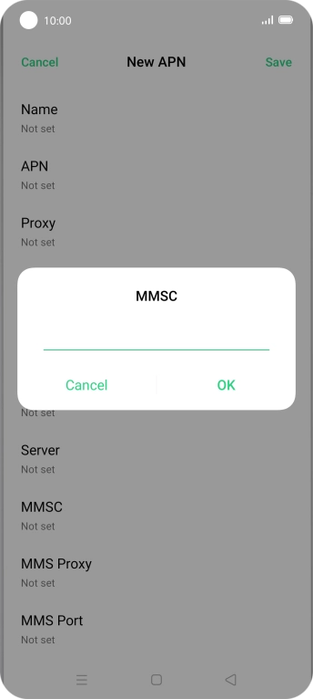 Key in http://mmsc.mms.o2.co.uk:8002 and press OK. Key in http://mmsc.mms.o2.co.uk:8002 and press OK.