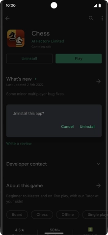 Press Uninstall.