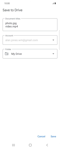 Press the field below 'Folder' and go to the required folder.
