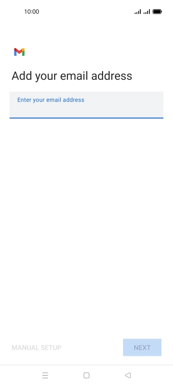 Press the field below 'Enter your email address' and key in your email address.