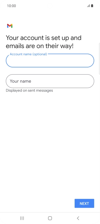 Press Your name and key in the required sender name.