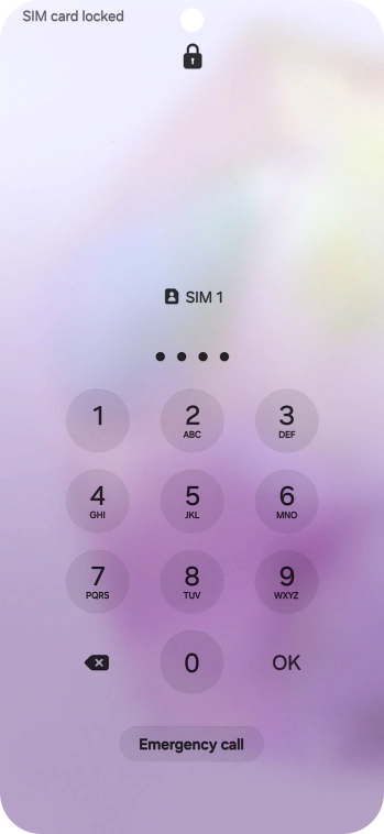 Key in your SIM PIN and press OK. The default SIM PIN is 0000.
