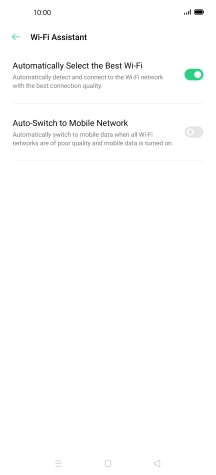 Press the indicator next to 'Auto-Switch to Mobile Network' to turn the function on or off.