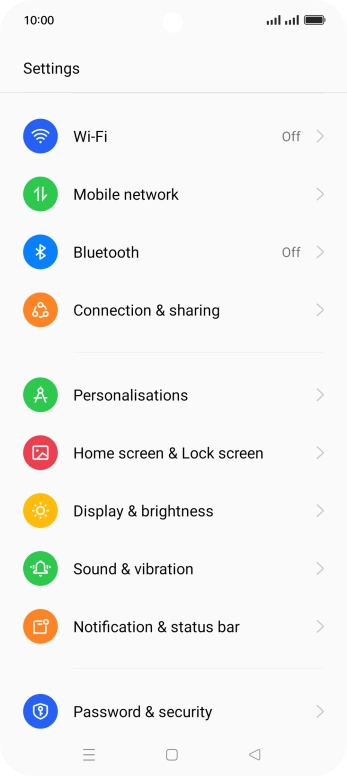 Press Notification & status bar.
