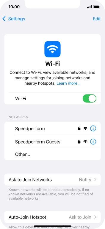 Press the required WiFi network and key in the password for the WiFi network.