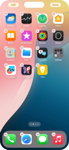 Press the home screen page icon.