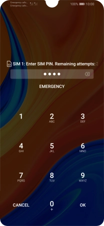 Key in your SIM PIN and press OK. The default SIM PIN is 0000.