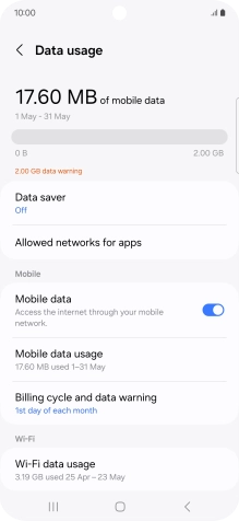 The total data usage is displayed.