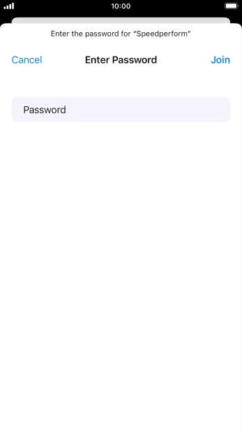 Key in the password for the WiFi network and press Join.