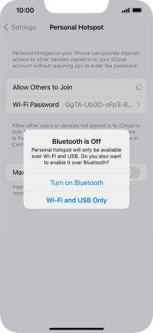 If WiFi is turned on, press Wi-Fi and USB Only.