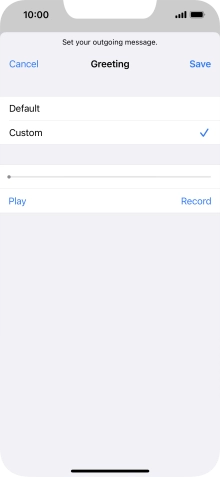 Press Play to play back your greeting.