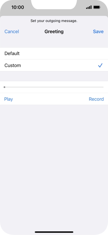 Press Play to play back your greeting.