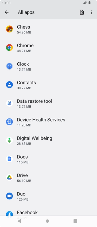 Press the required app. Press the required app.