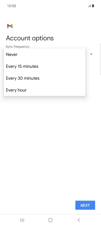 Press the required setting.