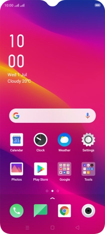 Slide your finger upwards on the screen.