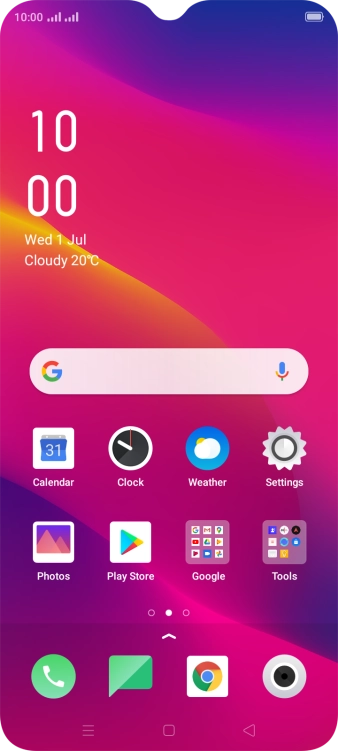 Slide your finger upwards on the screen.