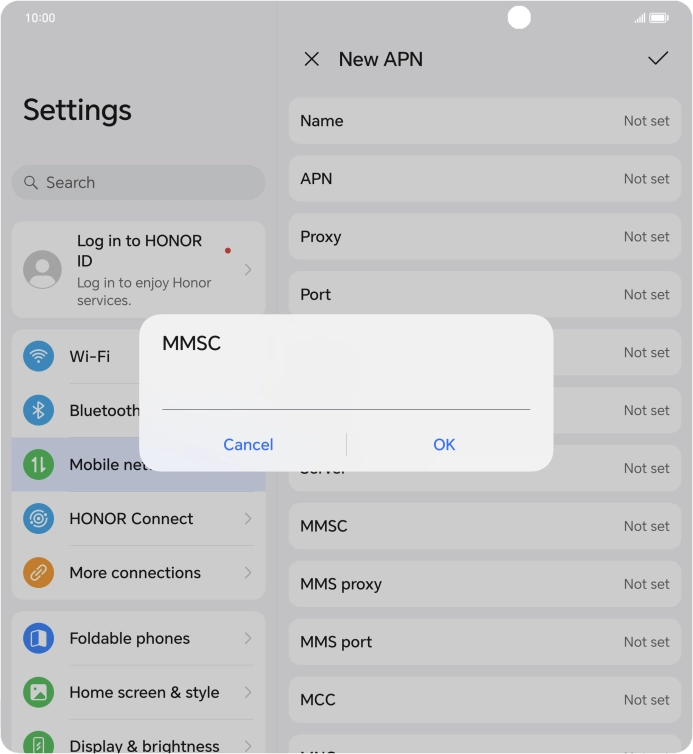 Key in http://mmsc.mms.o2.co.uk:8002 and press OK.