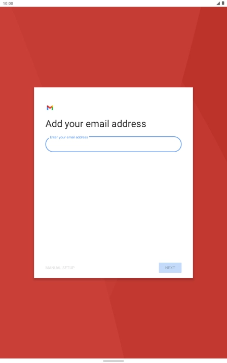 Press the field below 'Enter your email address' and key in your email address.
