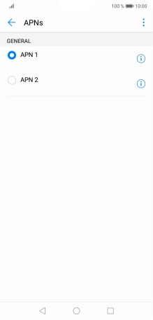 Press the field next to the required data connection to activate it.