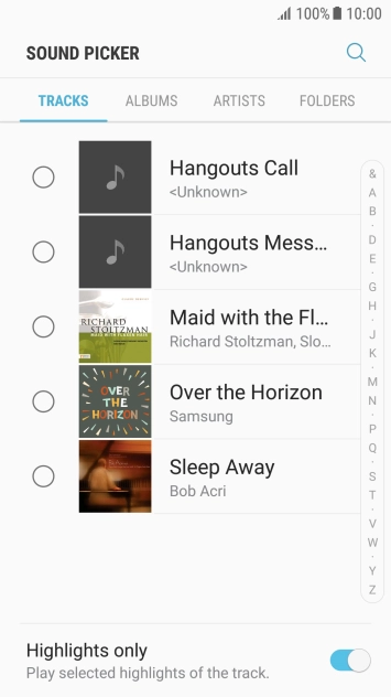 Press the required ring tones to hear them.
