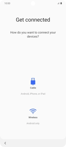 Press the required transfer method and follow the instructions on the screen to transfer the content from another phone.
