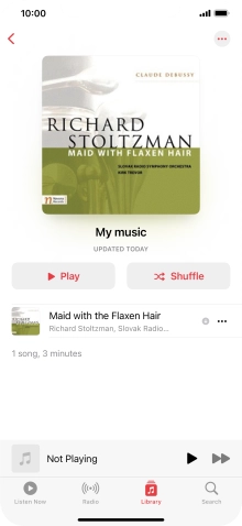 Go to the required category or playlist and press the required audio file.