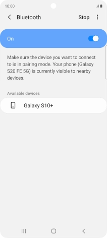 Press the required Bluetooth device and follow the instructions on the screen to pair the device with your phone.
