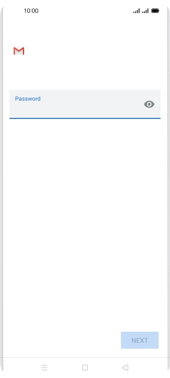 Press the field below 'Password' and key in the password for your email account.
