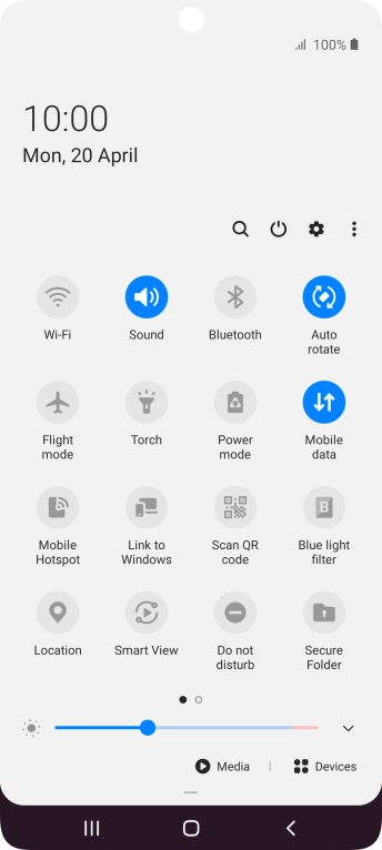 Press the settings icon. Press the settings icon.