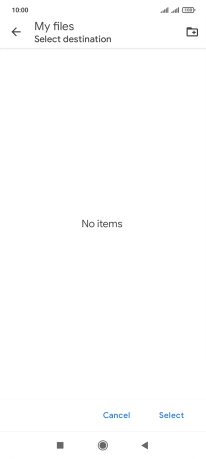 To create a new folder, press the new folder icon and follow the instructions on the screen to create a new folder.
