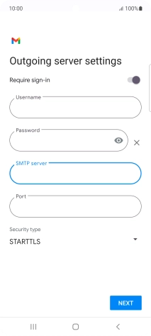 Press the field below 'Port' and key in 25.