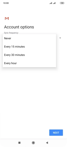 Press the required setting.