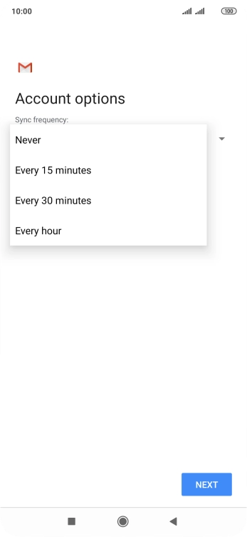 Press the required setting.