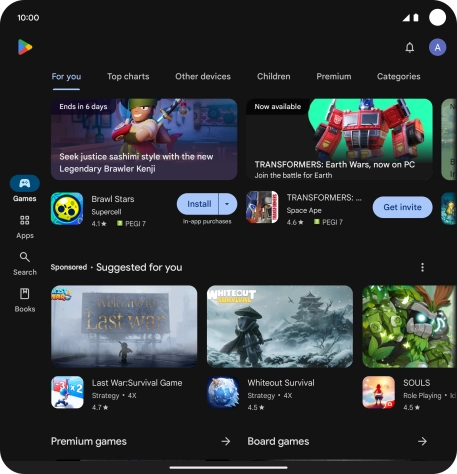 Press the profile icon.