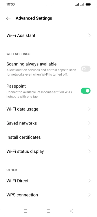 Press Wi-Fi Assistant. Press Wi-Fi Assistant.