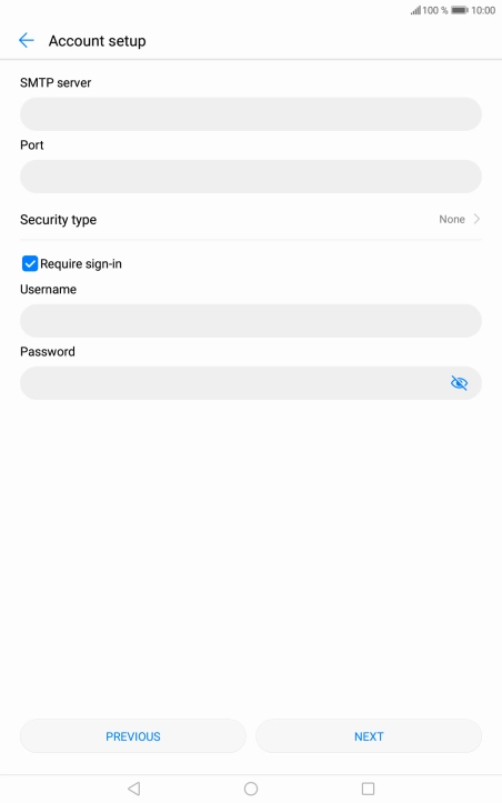 Press the field below 'Username' and key in the username of your email provider's outgoing server.