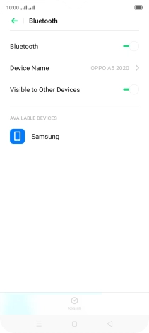 Press the required Bluetooth device and follow the instructions on the screen to pair the device with your phone.