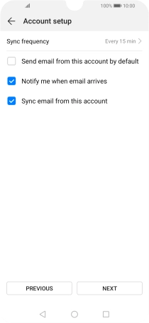 If this screen is displayed, you email account has been recognised and set up automatically. Follow the instructions on the screen to key in more information and finish setting up your phone.