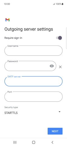 Press the field below 'Port' and key in 25.