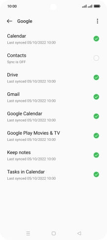 Press the field next to 'Contacts' to turn on the function.
