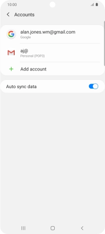 Press the indicator next to 'Auto sync data' to turn the function on or off.