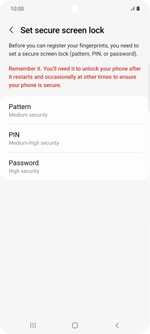 Press the required phone lock code and follow the instructions on the screen to create an additional phone lock code.