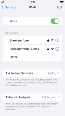 Press the required WiFi network and key in the password for the WiFi network.
