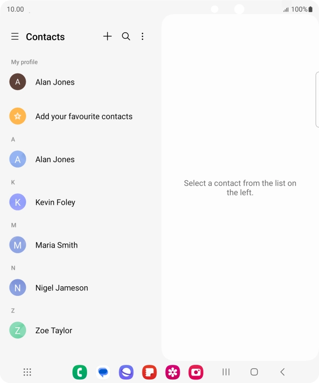 Press the new contact icon.
