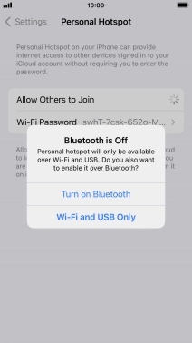 If WiFi is turned on, press Wi-Fi and USB Only.