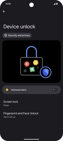 Press Fingerprint and Face Unlock.