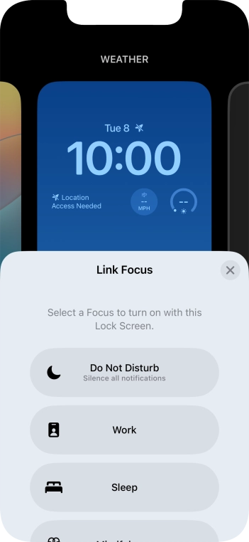 Press the required focus mode. Press the required focus mode.