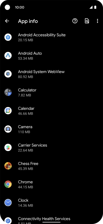 Press the required app. Press the required app.