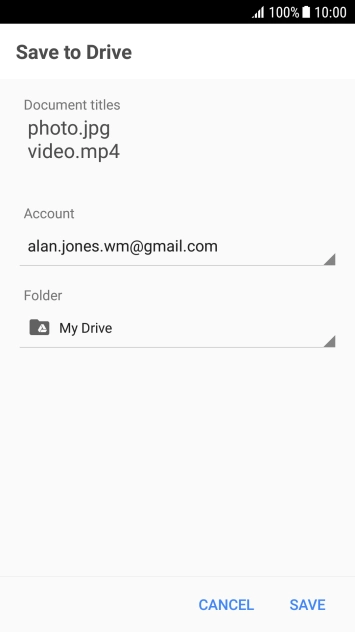 Press the field below 'Folder' and go to the required folder.