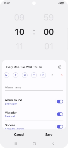 Press the indicator next to 'Alarm sound' to turn on the alarm tone.